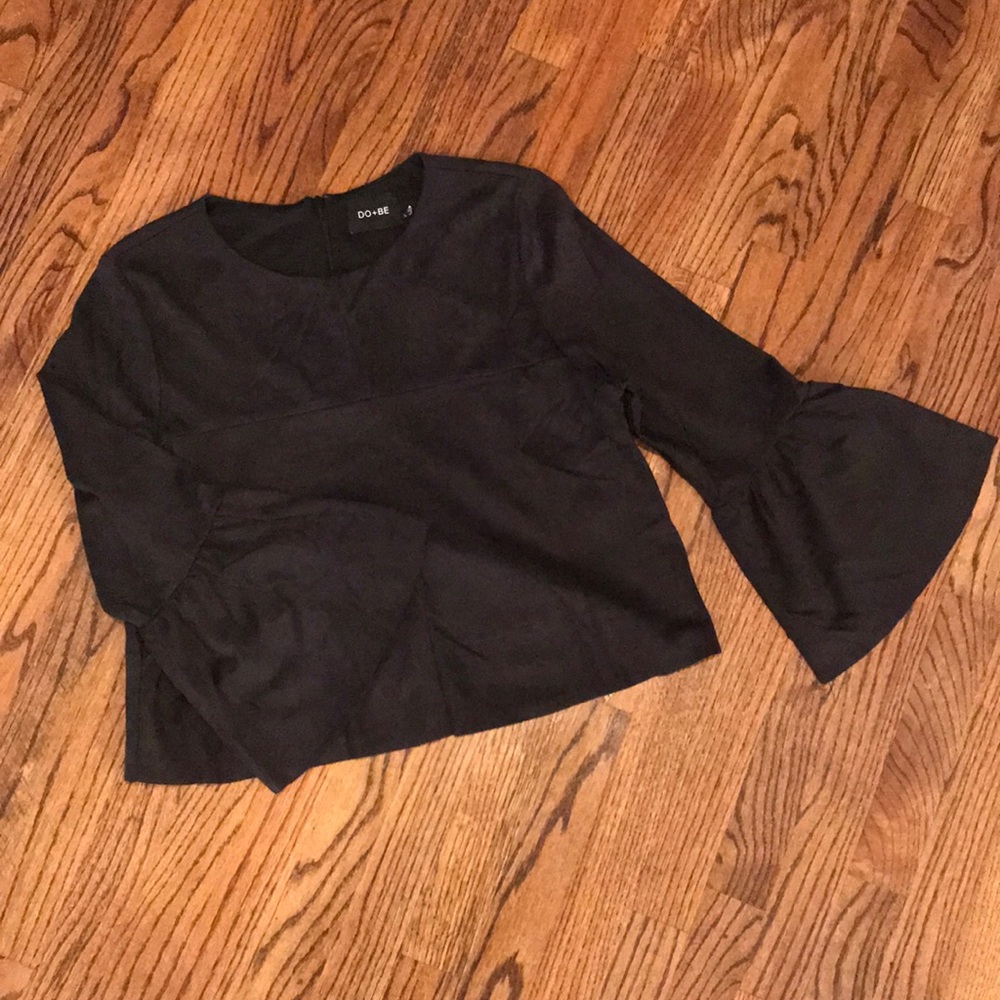 Do + Be Suede Flared Sleeve Top